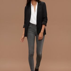 Aritzia Taluka Kent Blazer in grey floral print